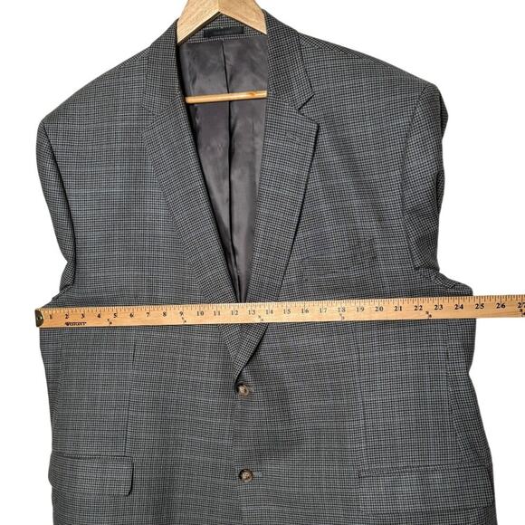 Ralph Lauren Men's 50R Silk & Wool Plaid 2 Button Blazer Houndstooth Jacket Gray - Picture 6 of 9